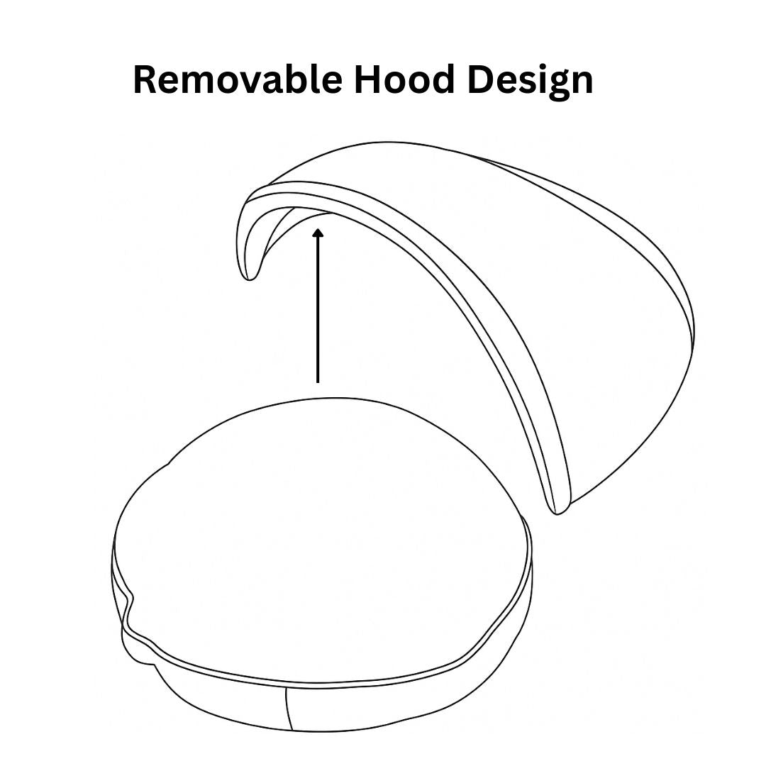 Luxury Dog Cave Bed with Removable Firm hood