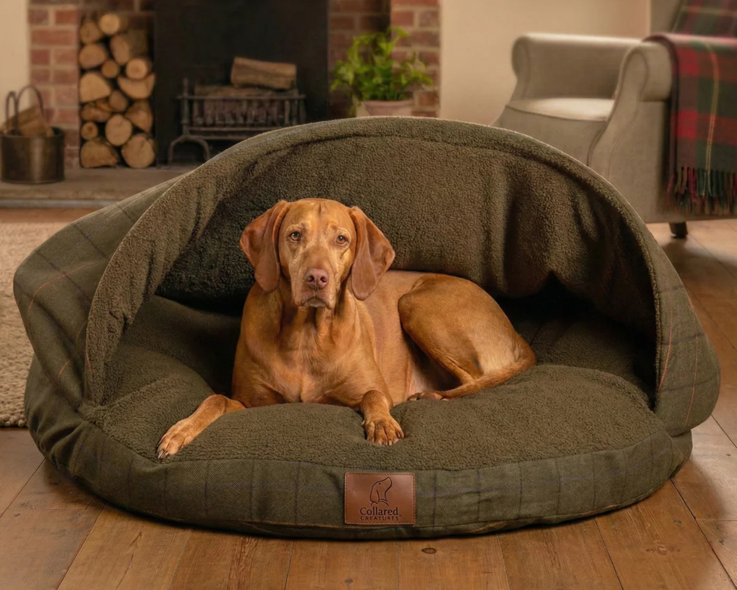 Luxury Dog Cave Bed with Removable Firm hood