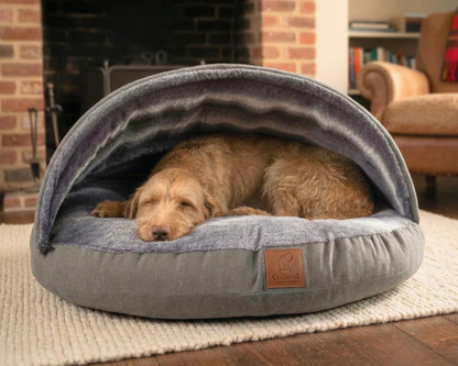 Luxury Dog Cave Bed with Removable Firm hood