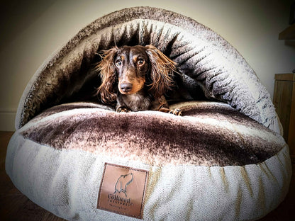 Luxury Dog Cave Bed with Removable Firm hood