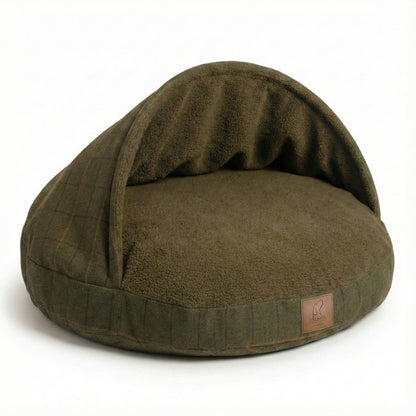 Luxury Dog Cave Bed with Removable Firm hood
