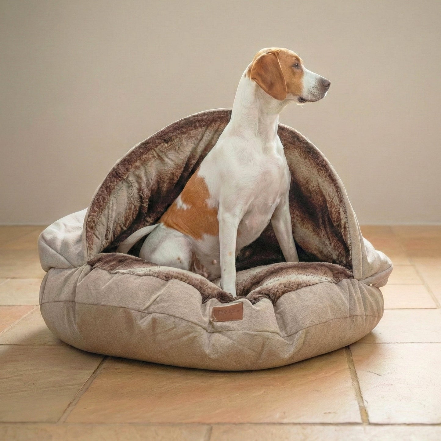 Luxury Dog Cave Bed with Removable Firm hood
