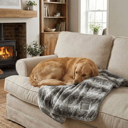 Luxury Dog Blanket | Quilted Faux Fur Sofa Throw